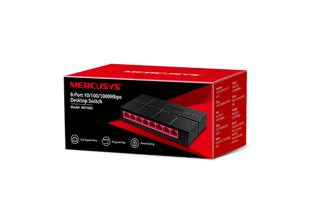 Switch Mercusys MS108G 8 Puertos 10/100/1000 Switch Mercusys MS108G 8 Puertos 10/100/1000